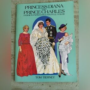 Princess Diana and Prince Charles Paper Dolls Book by Tom Tierney.  C4